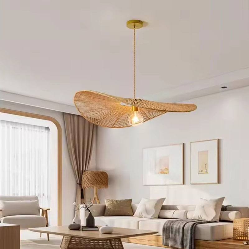 Wabi Sabi Wicker Wing Pendant Light Living Room Decor