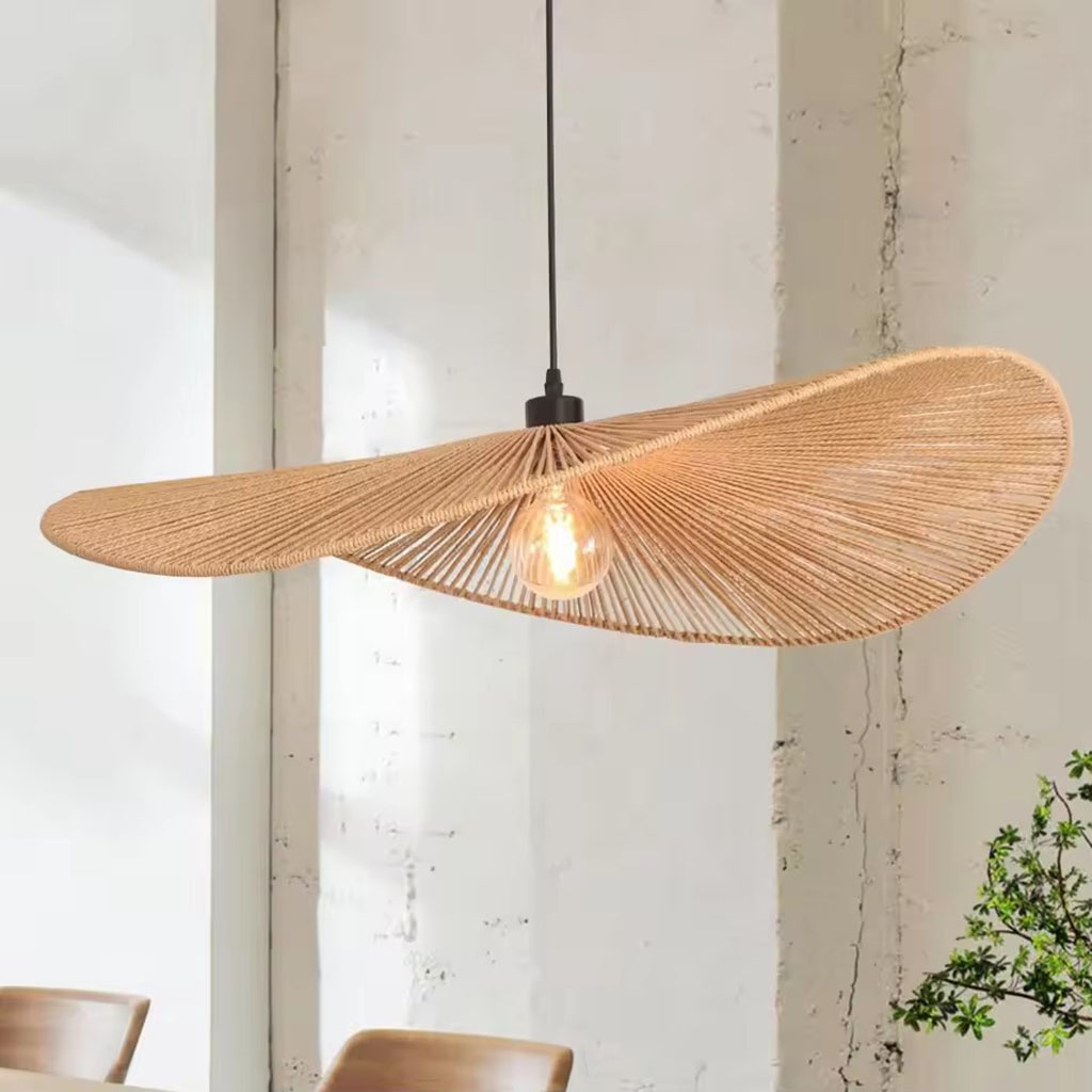 Wabi Sabi Wicker Wing Pendant Light Natural Sunlight Decor