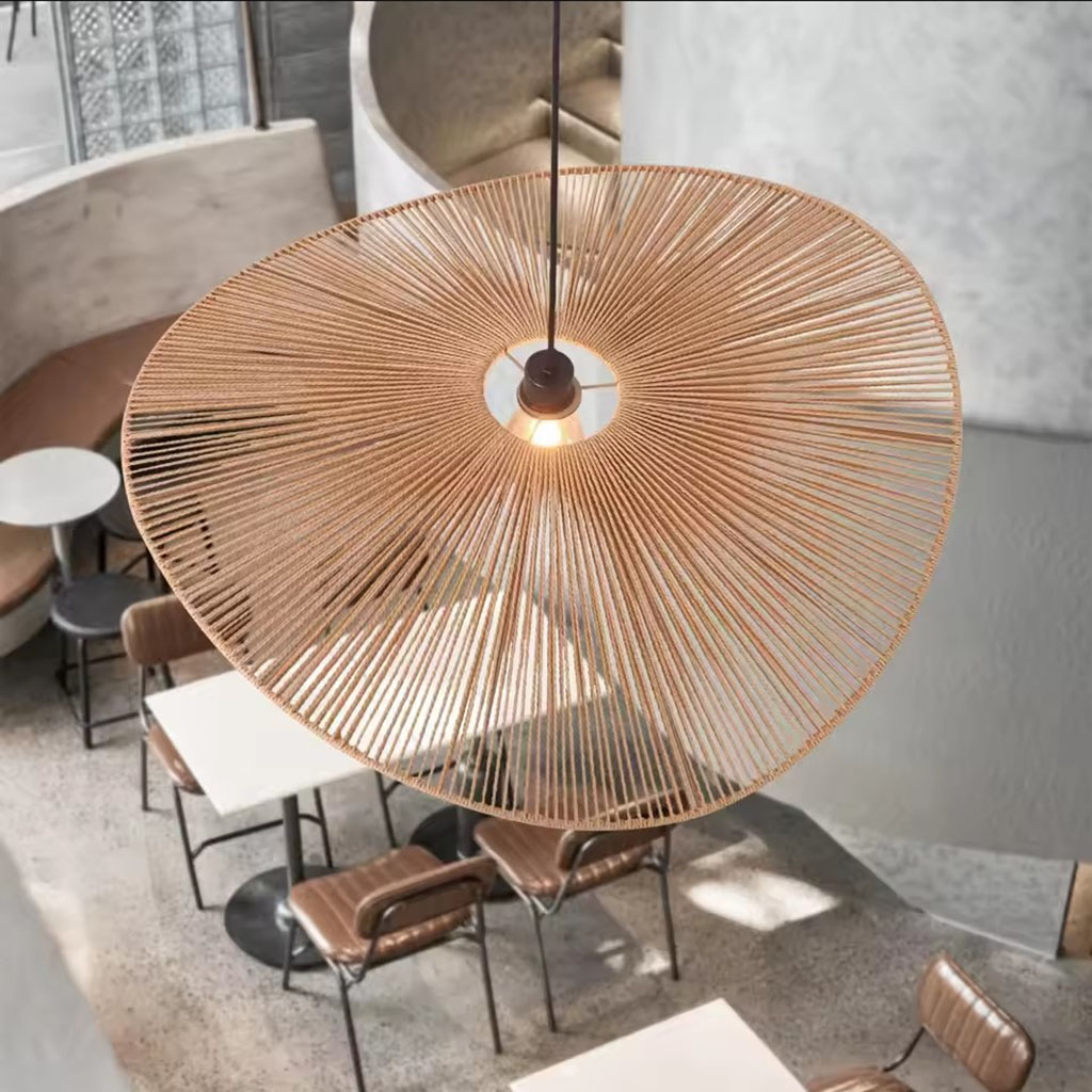 Wabi Sabi Wicker Wing Pendant Lights Restaurant Interior Decor