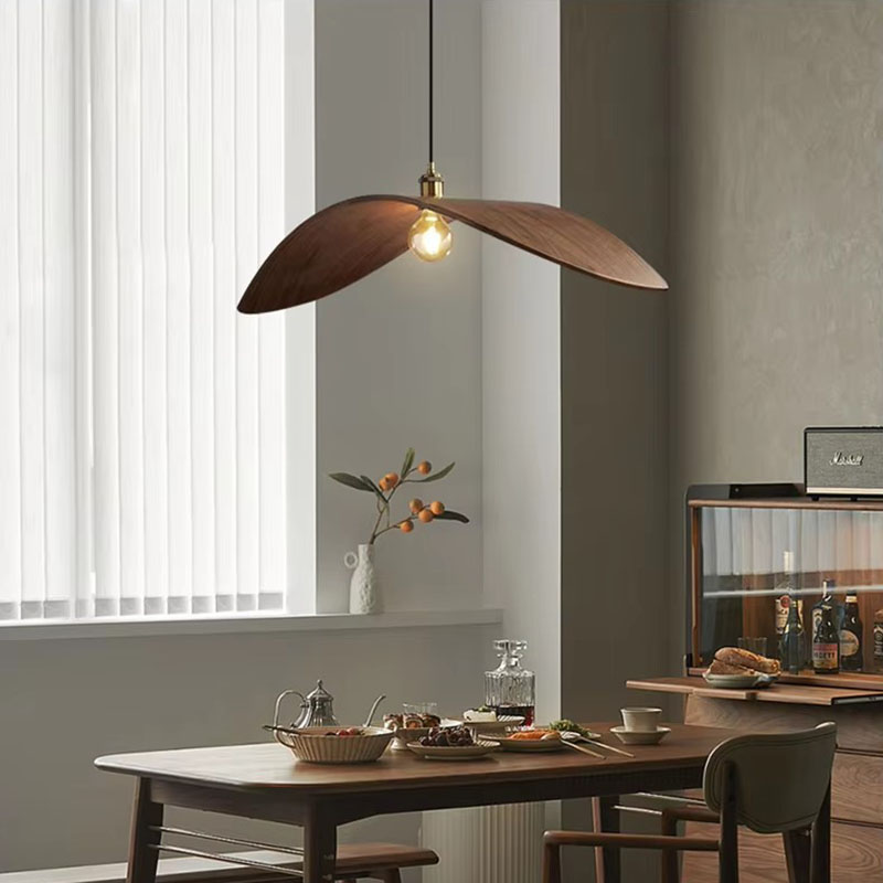 Wabi Sabi Wing Wood Pendant Light Kitchen Nook Natural Decor