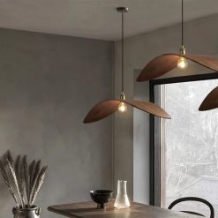 Wabi Sabi Wing Wood Pendant Light Modern Minimalist Dining Room