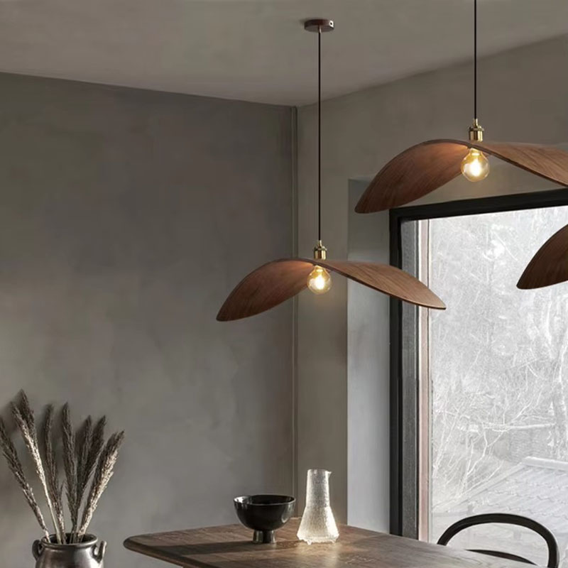 Wabi Sabi Wing Wood Pendant Light Modern Minimalist Dining Room