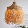 Wicker Fringe Pendant Light Natural Texture Decor