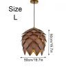 Wooden Pinecone Pendant Light Walnut Size L
