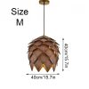 Wooden Pinecone Pendant Light Walnut Size M