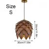 Wooden Pinecone Pendant Light Walnut Size S