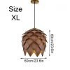 Wooden Pinecone Pendant Light Walnut Size XL