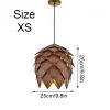 Wooden Pinecone Pendant Light Walnut Size XS
