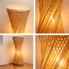 Handwoven Bamboo Table Lamp Wicker Light Fixture Multi Angle Detail