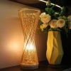 Handwoven Bamboo Table Lamp Wicker Light Fixture Vase Ambient Lighting