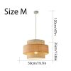 Layered Rattan Pendant Light Boho Drum Lamp Shade Size M 50cm