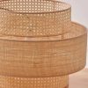 Layered Rattan Pendant Light Boho Drum Lamp Shade Woven Texture Closeup