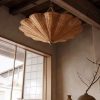 Rattan Umbrella Pendant Light in Minimalist Japandi Style Room