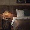 Wabi Sabi Wicker Chandelier Straw Hat Pendant Light Bedroom Nightstand Decor