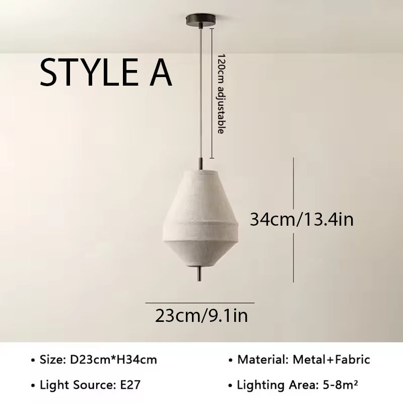 Wabi sabi Fabric Pendant Light Style A