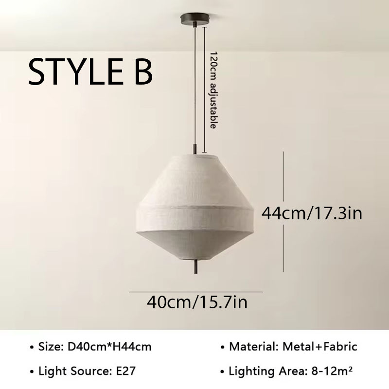 Wabi sabi Fabric Pendant Light Style B