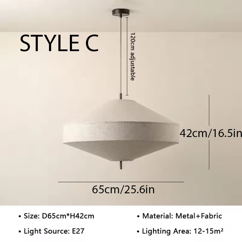 Wabi sabi Fabric Pendant Light Style C