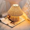Warm Ambient Light Woven Rattan Table Lamp for Cozy Bedroom