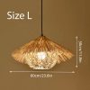 Wicker Straw Hat Pendant Light Size L 60cm x 30cm Rattan Lamp