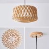 Geometric Wood Drum Pendant Light Details Shade, Bottom Starburst View