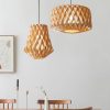 Geometric Wood Pendant Light Handmade Wooden Lampshade