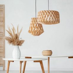 Geometric Wooden Pendant Light Fixture