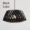 Nordic Geometric Wood Dome Pendant Light in Matte Black Color