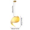 Wood Shell Shape Pendant Light Size